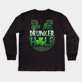 I'm The Drunker Half St Patricks Day Matching Couples Kids Long Sleeve T-Shirt